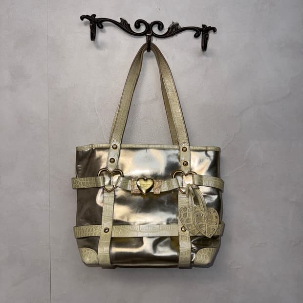 Lovcat metal beige gold buckled 숄더백