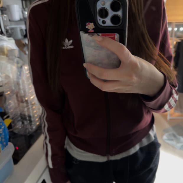 아디다스 아디컬러 파이어버드 트랙 자켓 쉐도우 레드 (버건디)