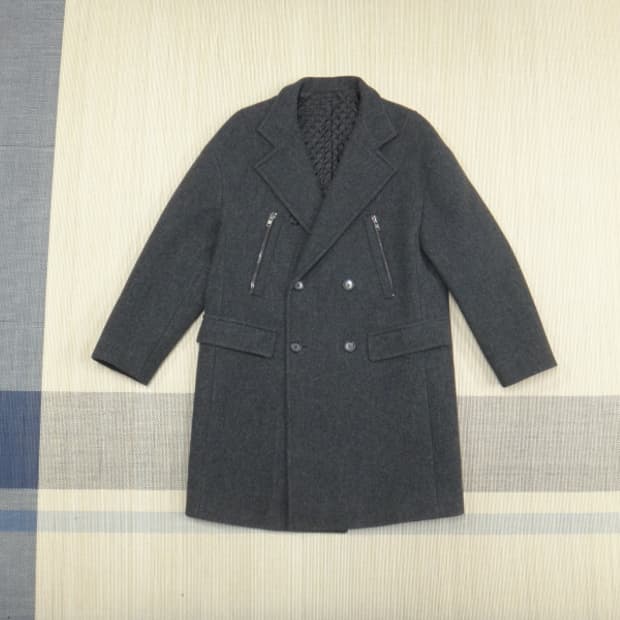 (100) 시스템 SYSTEM 울 캐시미어 혼방 더블 코트