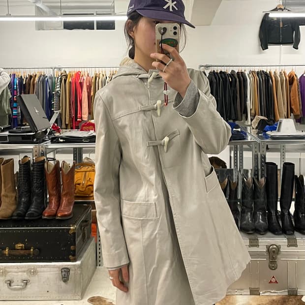 BALMAIN leather duffle coat 발망 레더 더플코트