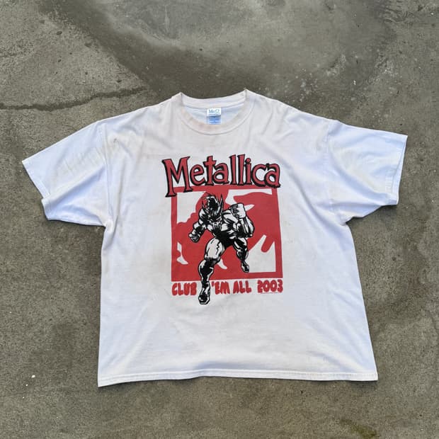 빈티지 00s Metallica Club 10th Band TEE