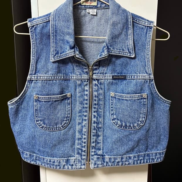 빈티지 게스 guess 크롭 데님 베스트