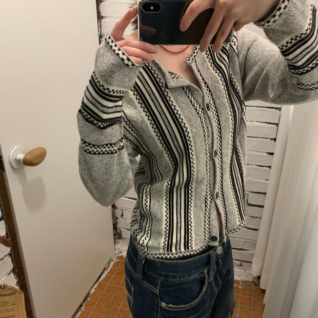 Checkerboard cardigan