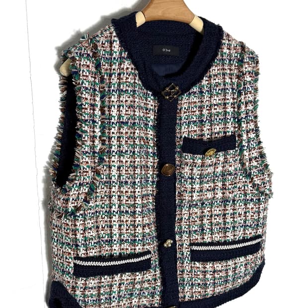 오즈세컨 트위드자켓 오즈세컨자켓 조끼 베스트 한섬