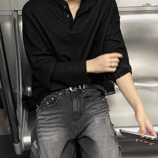 코시하루 트위드 헨리넥