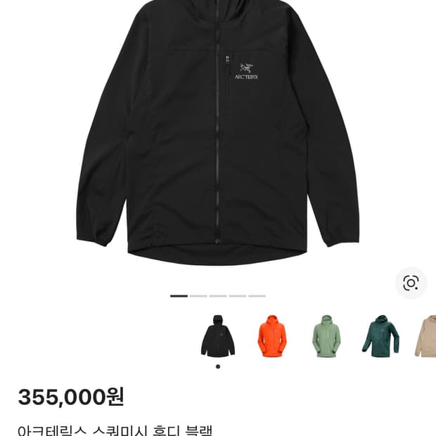 아크테릭스 스쿼미시 후디 블랙 M