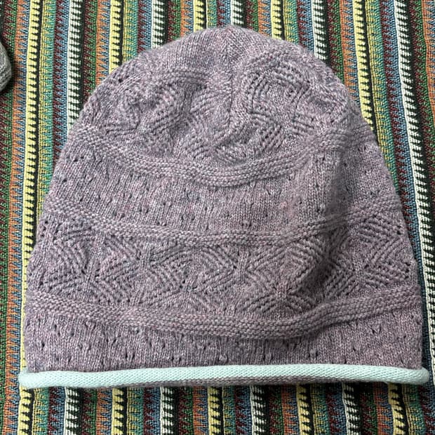 하이산 더스티 니트 퍼플 비니