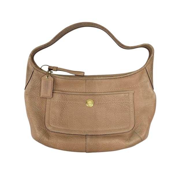 코치 y2k 베이지 레더 호보백