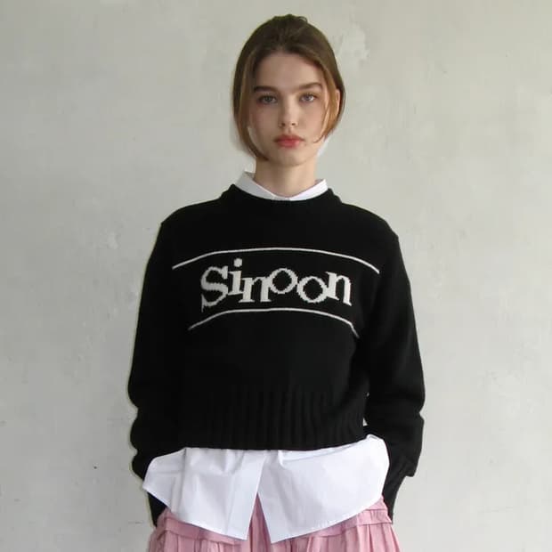 시눈 블랙 풀오버 니트 / 여성니트