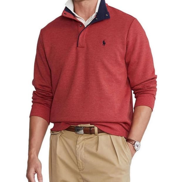 폴로 랄프로렌 쿼터 스냅 니트 레드 S