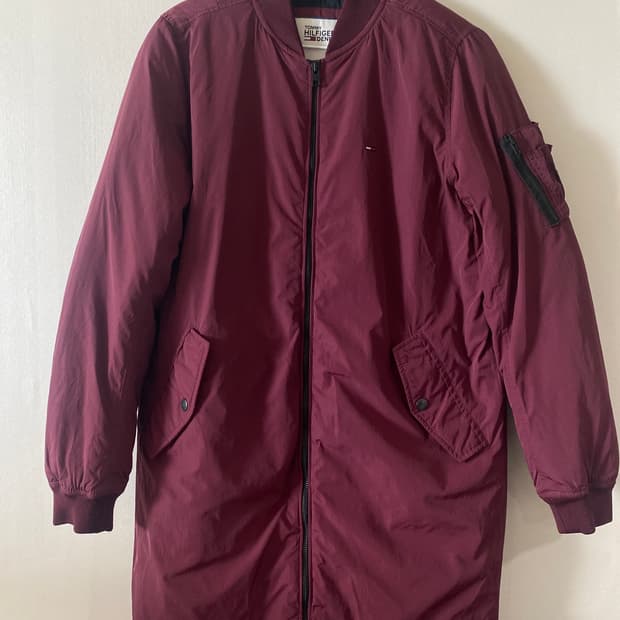타미힐피거 덕다운 봄버 롱자켓