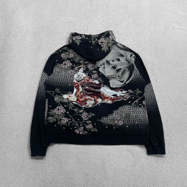 Jpn vintage 재패니즈 오리엔탈 오니 후드집업 블랙