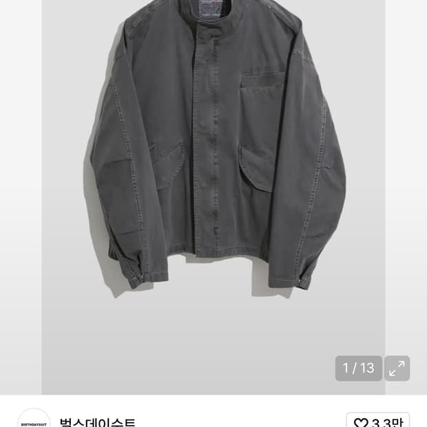 벌스데이수트 필드 파카 차콜 M