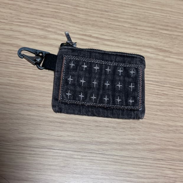 카락터 데님 카드지갑