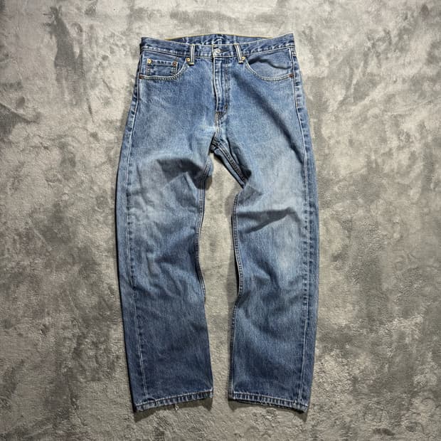 리바이스 505 중청 워싱 데님팬츠