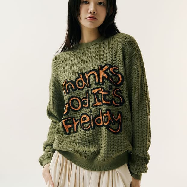 Frei 프라이 슬로건 니트 / 남성 니트/ 여성 니트 