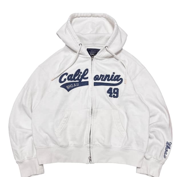 후아유 흰색 후드집업