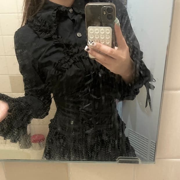 바디라인 로리타 고딕 셔츠 + 코르셋 세트