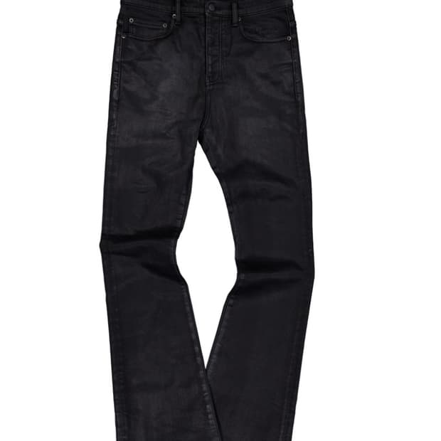 언더마이카 무.158 클래식 로고 왁스 코티드 플레어 진 블랙 2사이즈