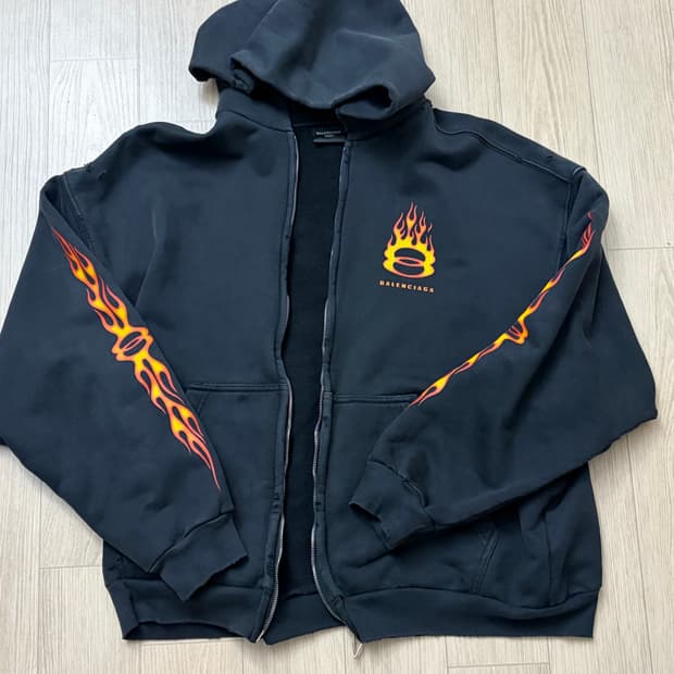 발렌시아가 버닝 유니티 후드집업 블랙 