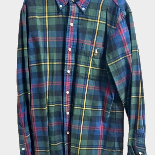 폴로 체크 셔츠 클래식핏/S 남성