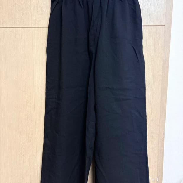 블랙 와이드 밴딩 팬츠