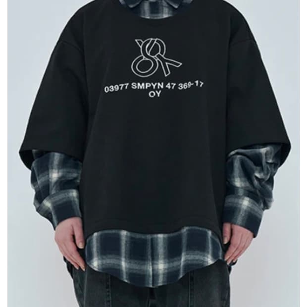 😍무배)👕새상품)오와이 OY 레이어드 체크셔츠
