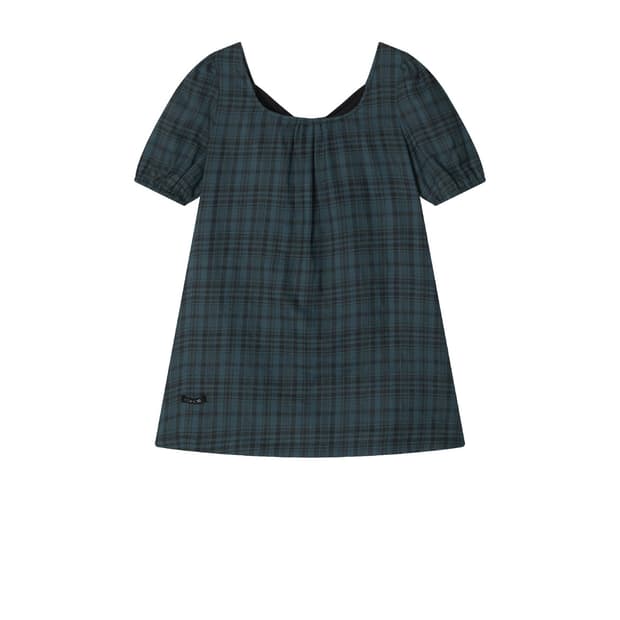 콜로신스 BLACK TIE BLOUSE TEAL CHECK