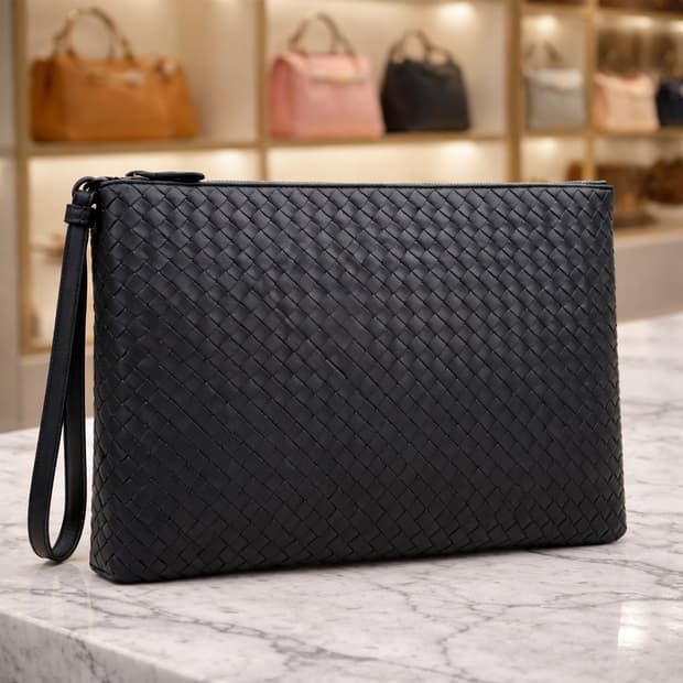 [S급] 보테가베네타 인트레치아토 레더 라지 클러치백 판매합니다!!!