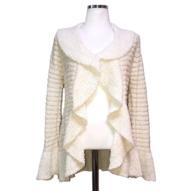 레스트 로즈 글리터 프릴 러플 니트 가디건 달천 갸루 y2k