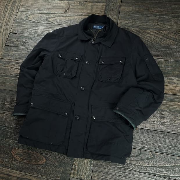 [폴로 랄프로렌] 90'S 빈티지 나일론 바버 자켓 블랙 M18293