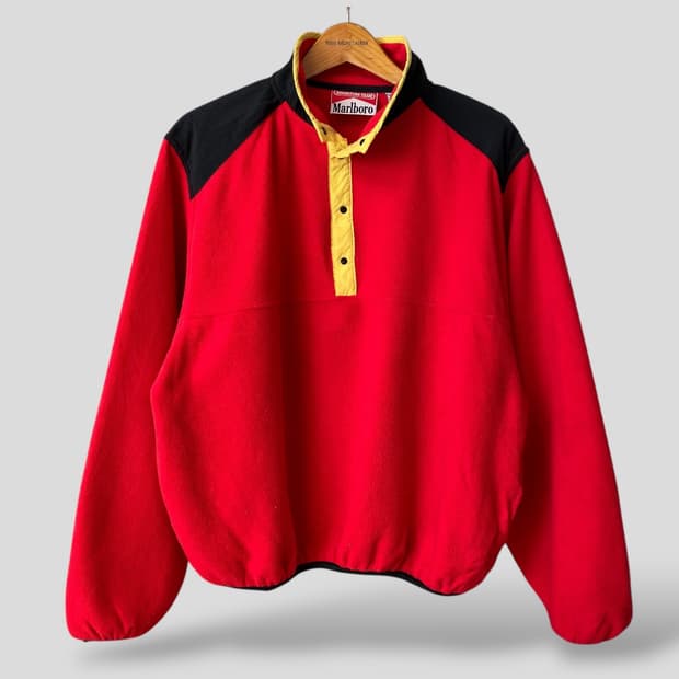 (L)90s Marlboro 말보로 후리스 스냅 풀오버