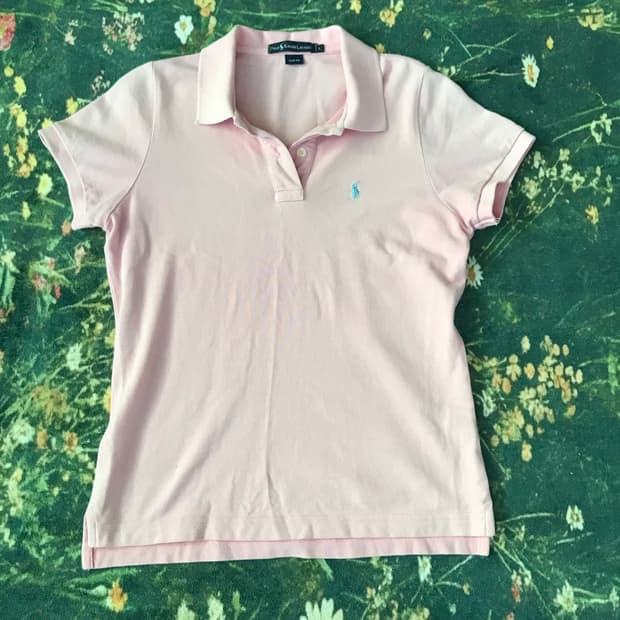 Polo Ralph Lauren 핑크 슬림핏 카라 티셔츠