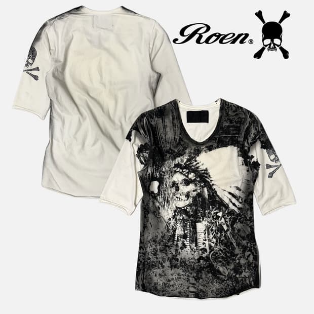 ROEN grunge indian skull t-shirt