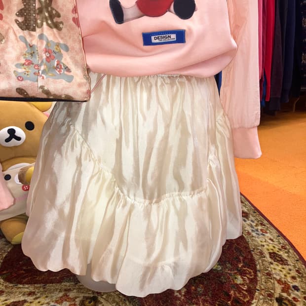 빈티지 아이보리 벌룬 스커트