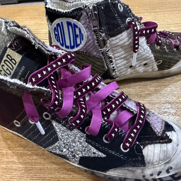 골든구스 하이탑 스니커즈 퍼플 스타 francy 240(37)