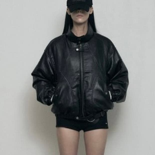 보헤미안서울 하이넥 레더자켓 3온스 