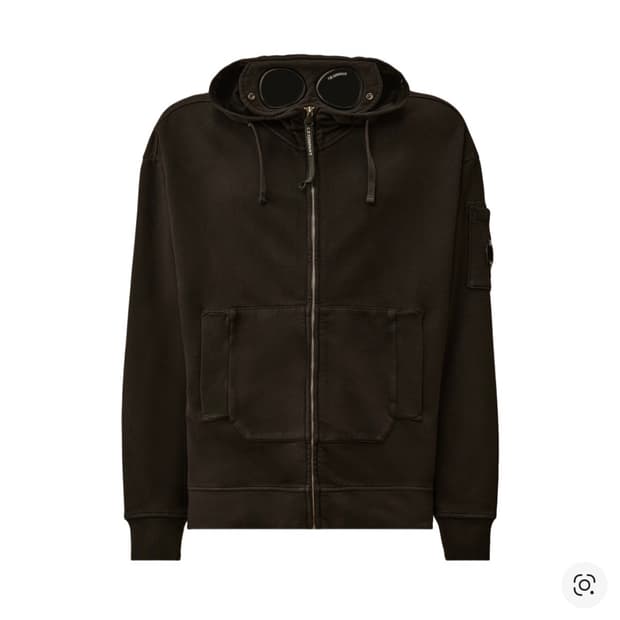 CP컴퍼니 브러쉬드&에머라이즈드 다이애그널 플리스 박시 고글 스웨트셔츠