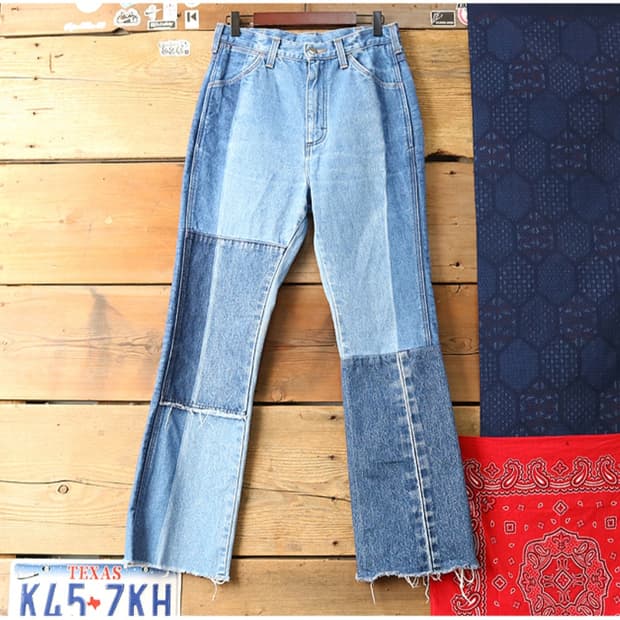 

일본판 wrangler 랭글러 빈티지 부츠컷 커스텀 데님팬츠  

