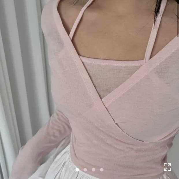 (정가 28800원)챈스온x 플리에 발레코어 랩 가디건 홀터넥 티셔츠🧴