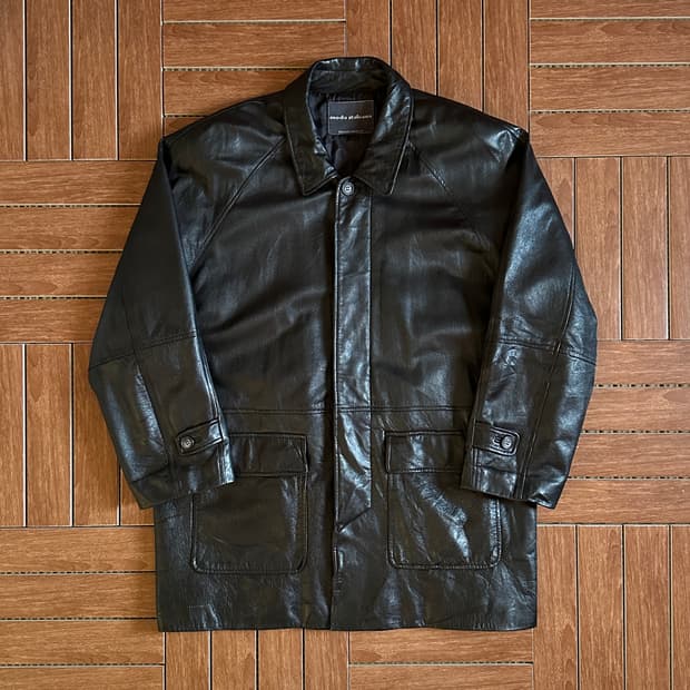 Moda italiana sheep-skin leather coat