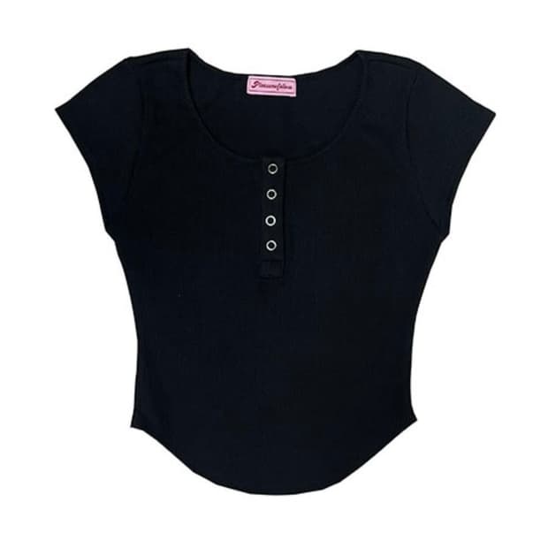 플리즈노팔로우 Jenny snap Top/black