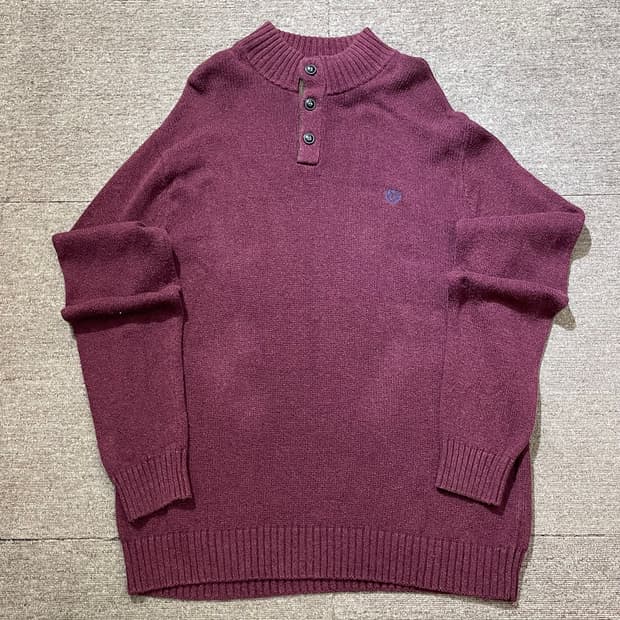 (XL) CHAPS 챕스 하프넥 버튼 니트