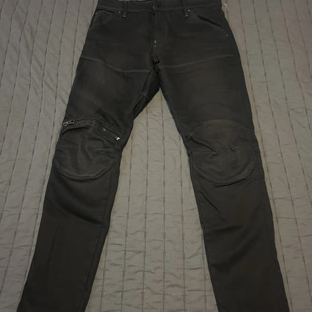 지스타 로우 블랙 스키니 진 데님 지퍼 