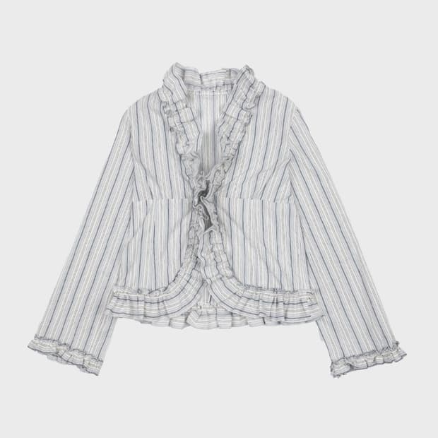 뎁크 FRILL STRIPE SHIRT 프릴셔츠