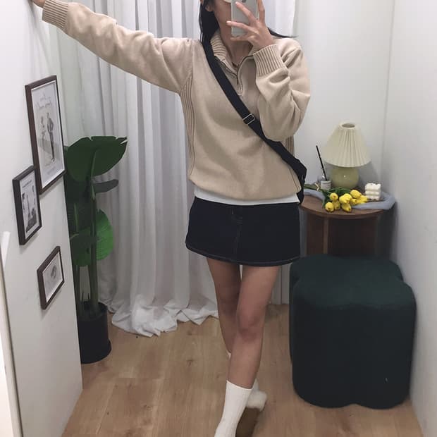 여성 팀버랜드 니트 반집업 95