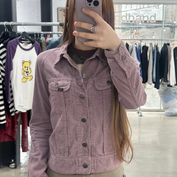 Lee Y2k 포켓 모브핑크 자켓