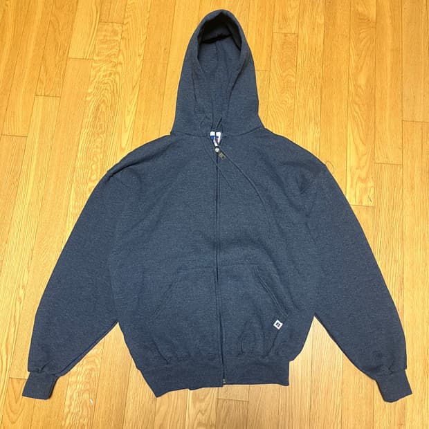 [L] 데드스탁 90s 빈티지 러셀 후드집업 블루 그레이