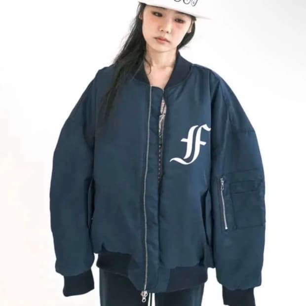 샵페어리 봄버 자켓 네이비