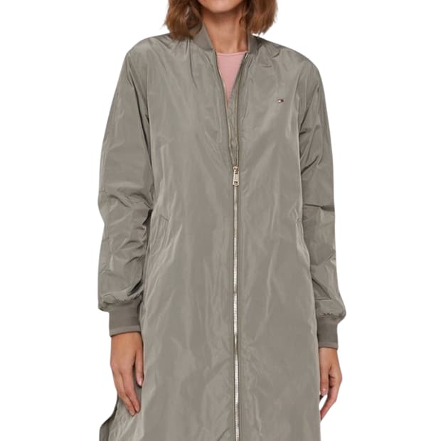 타미힐피거 여성 롱 봄버자켓 카키 롱점퍼 간절기 아우터 ㅣ 상태최상